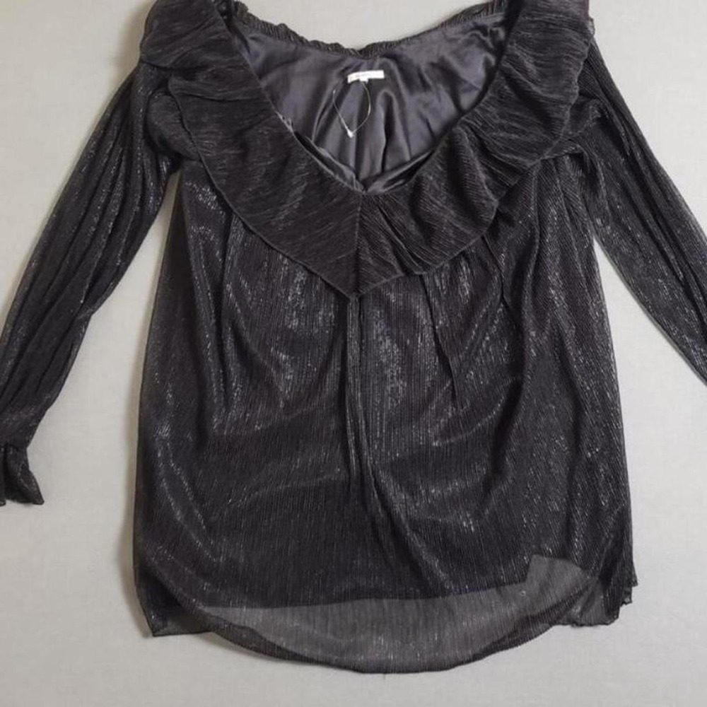 Tularosa Sabine black shimmer long sleeved Mini Dress - Picture 2 of 3